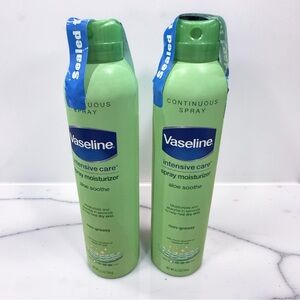 2 PACK Vaseline Continuous Spray ALOE SOOTHE Lotion